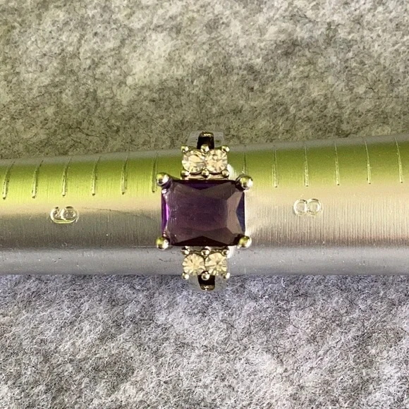 Silver Ring with Purple Gemstone - Picture 8 of 8